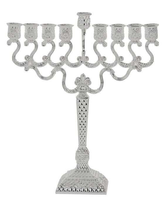 Silver Plated Menorah - Small - Oil and Candle Menorah