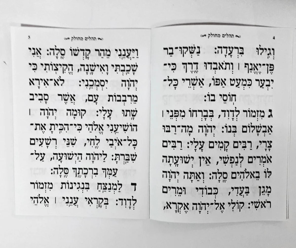 Tehillim Avodat Hashem Mechulak Hebrew - 28 Booklets - תהילים המחולק עבודה שבלב - Mitzvahland.com