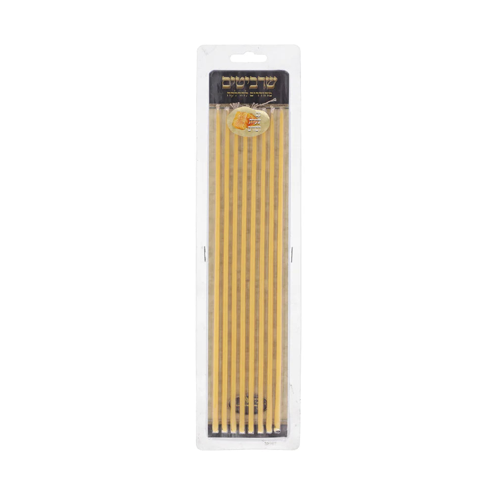 Sharvitim - 8 Candles Beeswax 8-Pack - 10 Inch Long