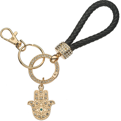 Hamsa Key Holder - Black and Gold
