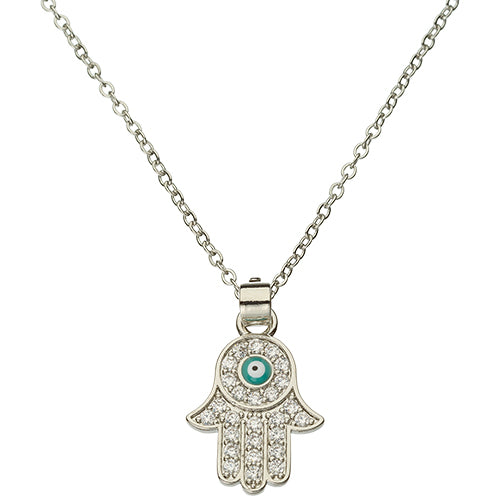 Hamsa Necklace with Stone