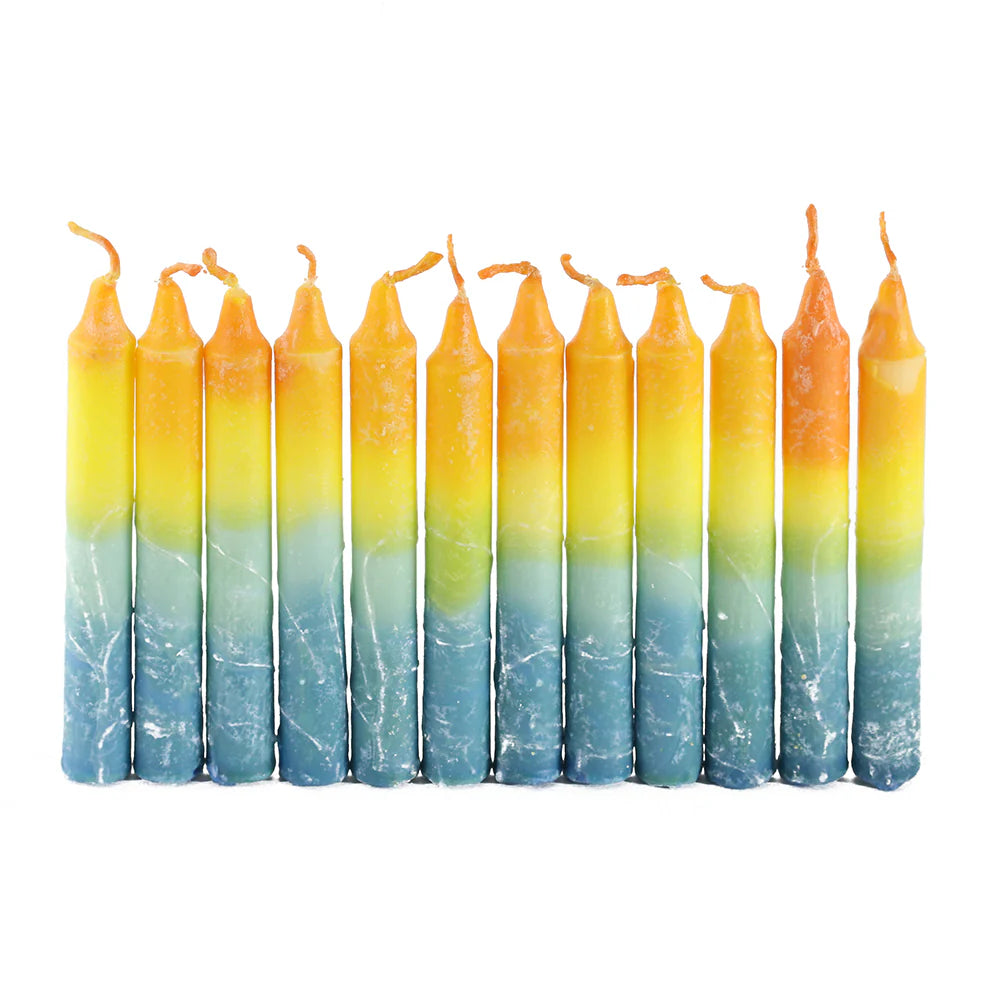 Safed Shabbat Candles 12 pack - Sun Burst - Mitzvahland.com