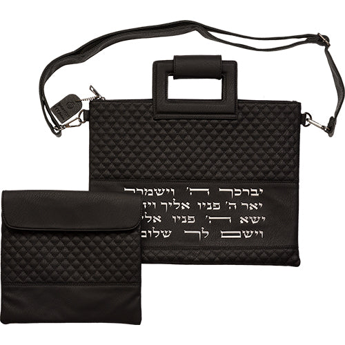 Leather Like Talit & Tefilin Bag Set - Mitzvahland.com