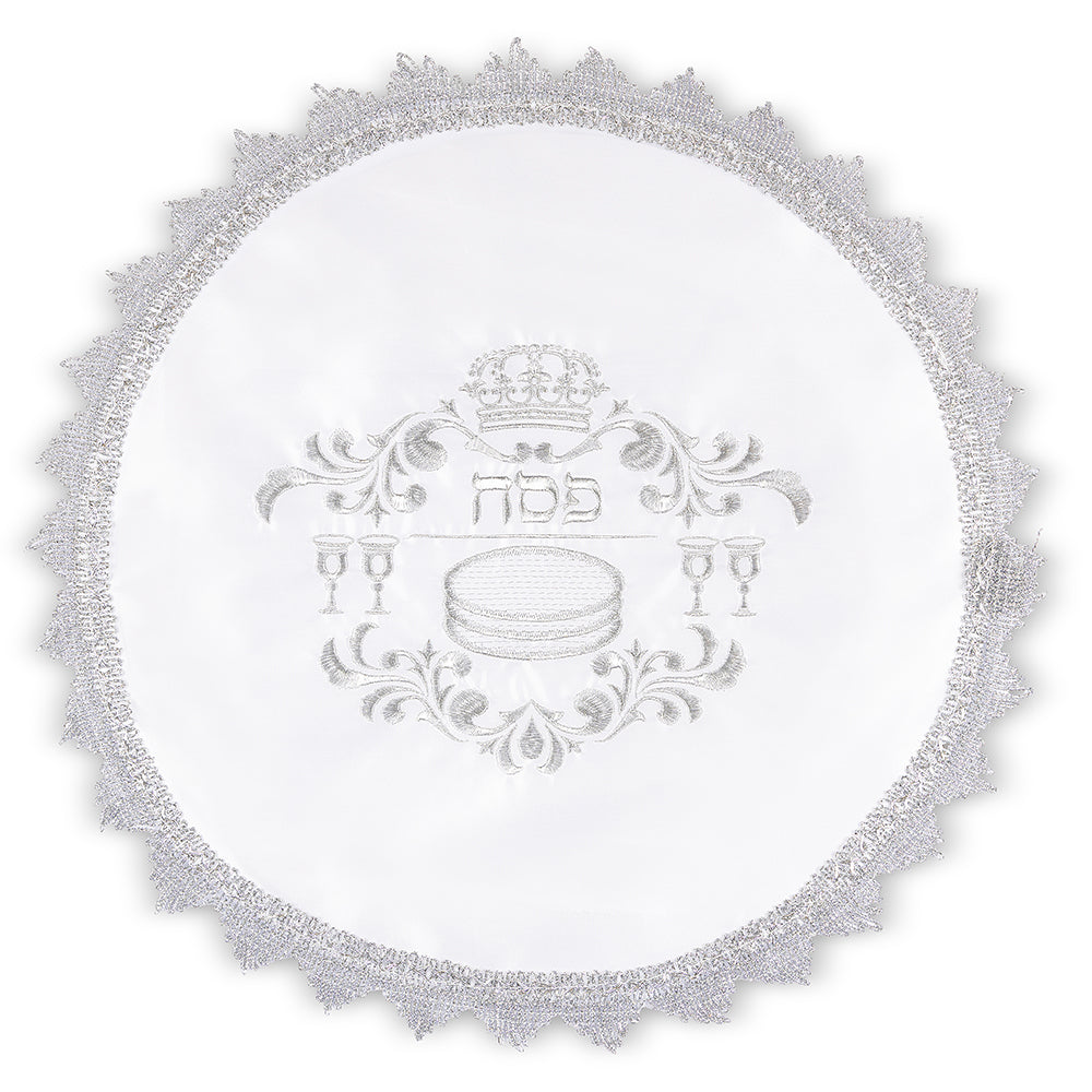 Matzah Cover with Silver Embroidery - Mitzvahland.com