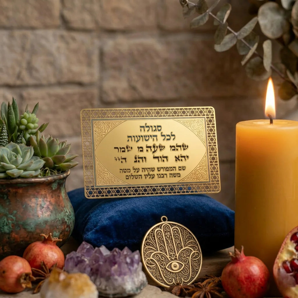 Prayer Card - Golden Amulet For Salvation - Mitzvahland.com