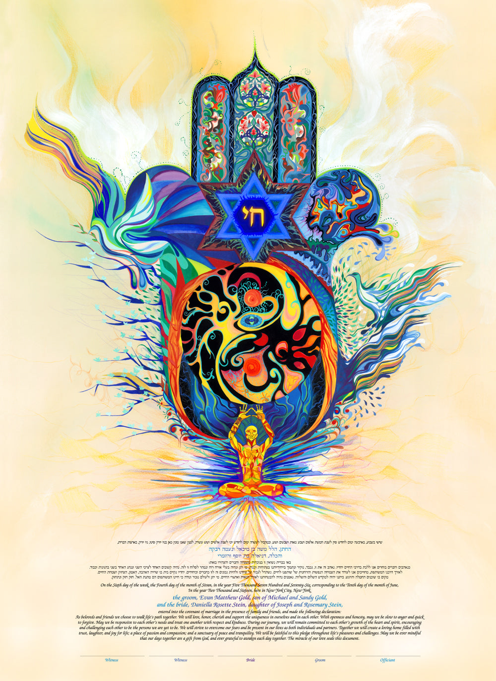 Chamsa Om Chai Ketubah