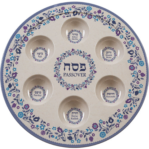 Melamine Passover Plate - Flowers