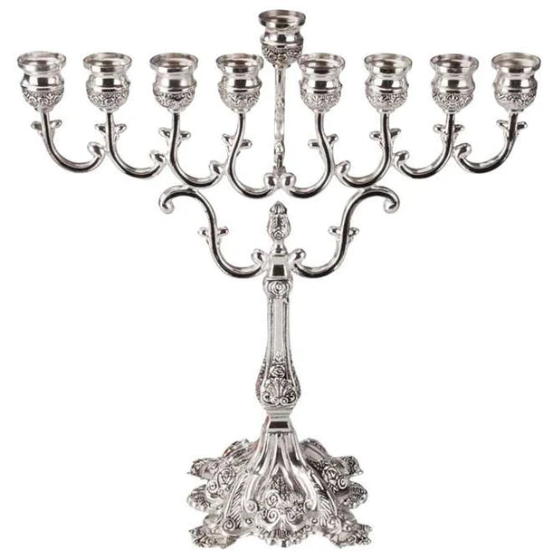 Silver Plated Menorah - Oil and Candle Menorah