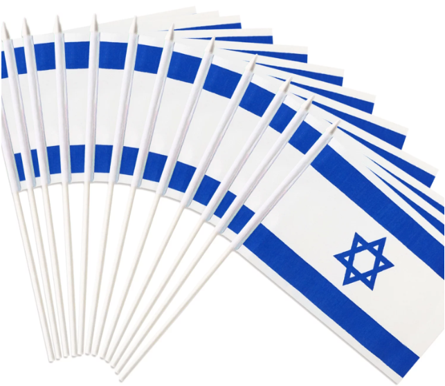 Israeli Flag Stick - 12 pack White - Mitzvahland.com