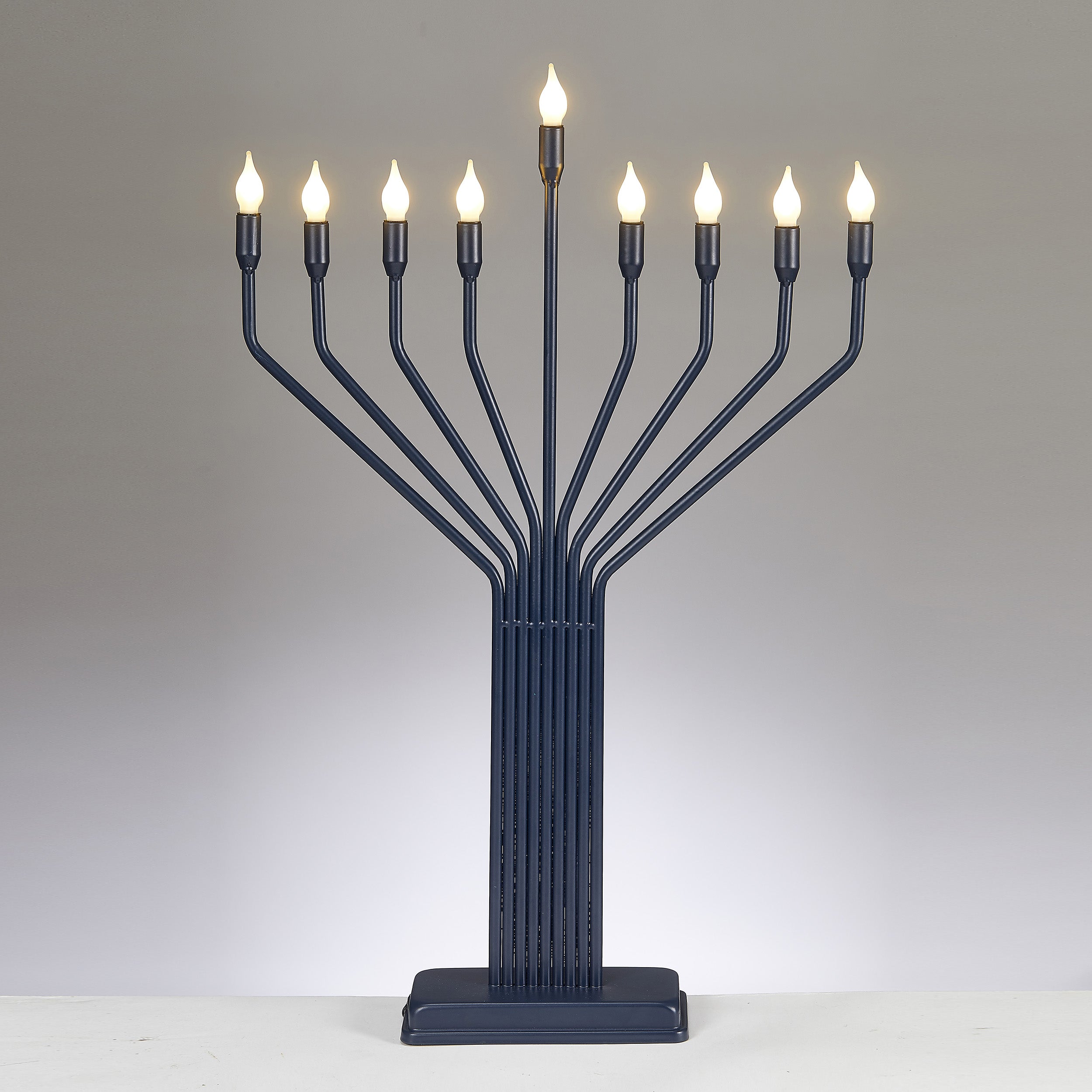 LED Knesset Style Large Display Navy Menorah