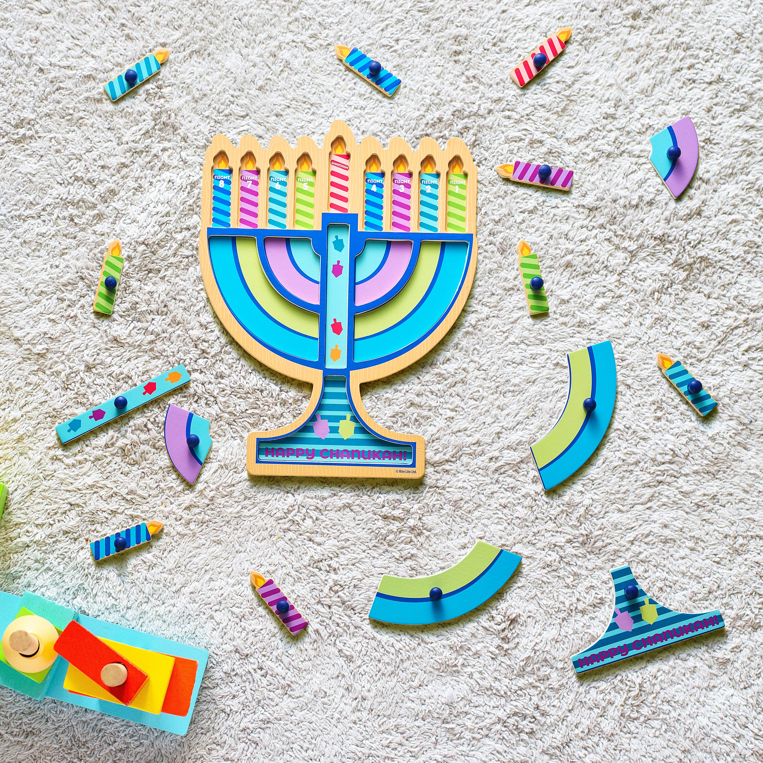 Menorah Shaped Wood Puzzle