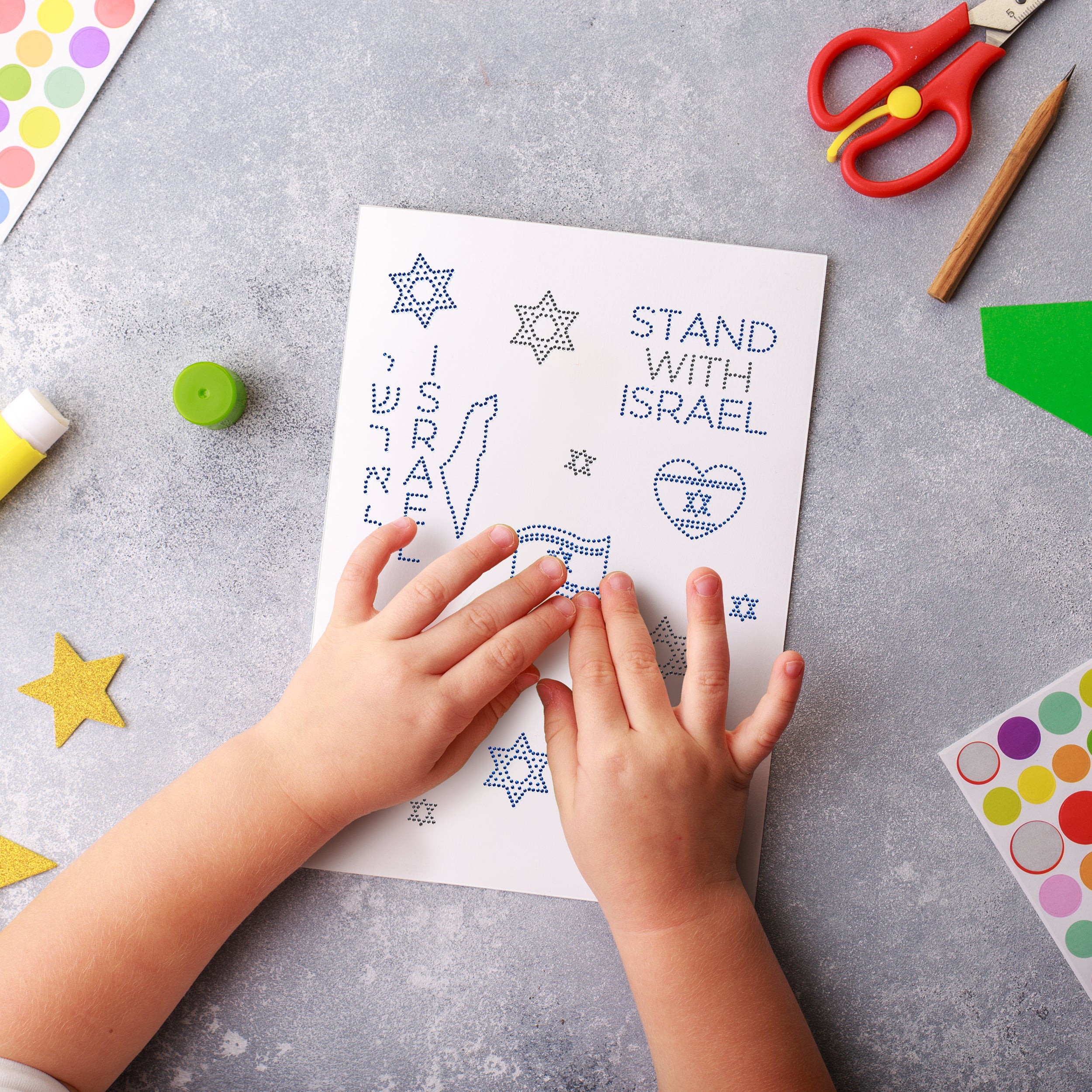 Stand With Israel Jewel Stickers - Mitzvahland.com