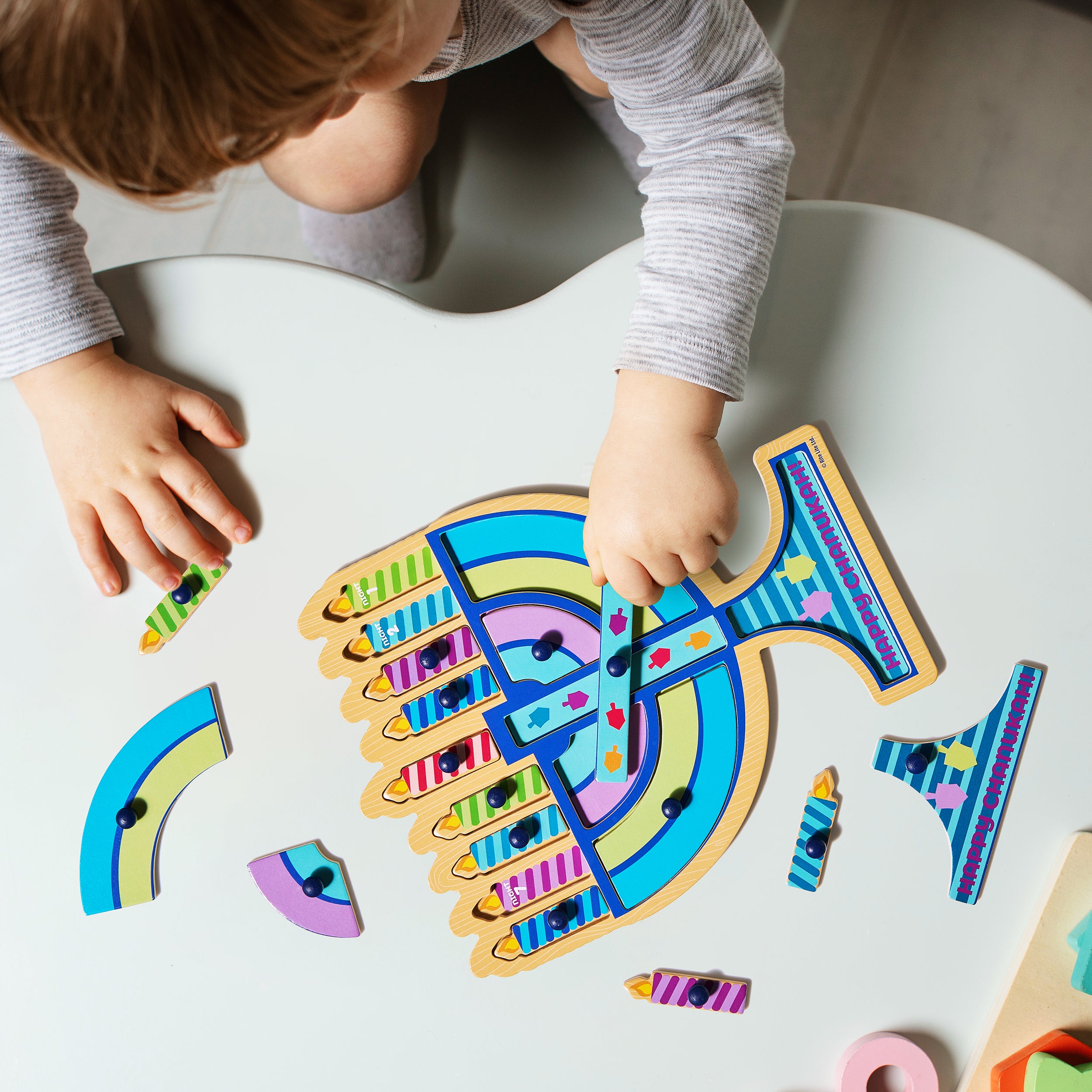 Menorah Shaped Wood Puzzle