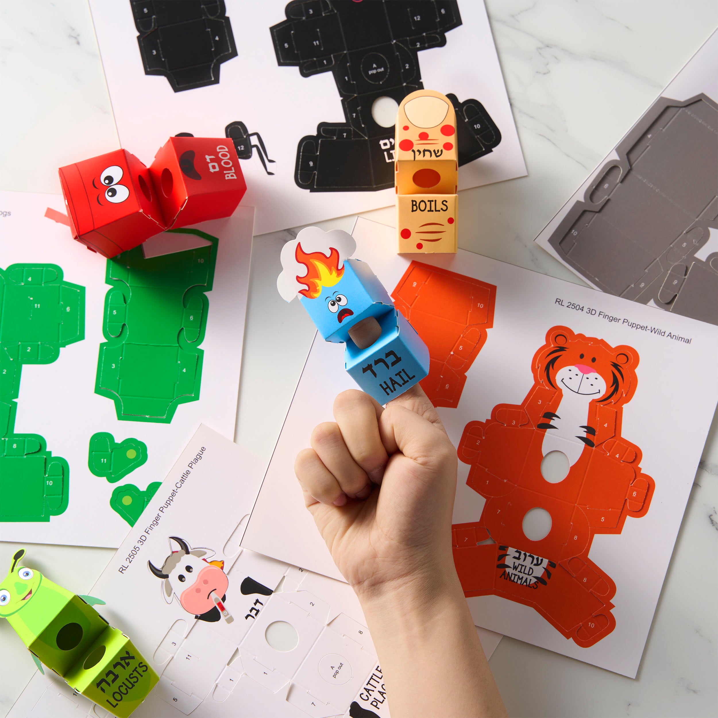 Ten Plagues 3D Finger Puppet Kit - Mitzvahland.com