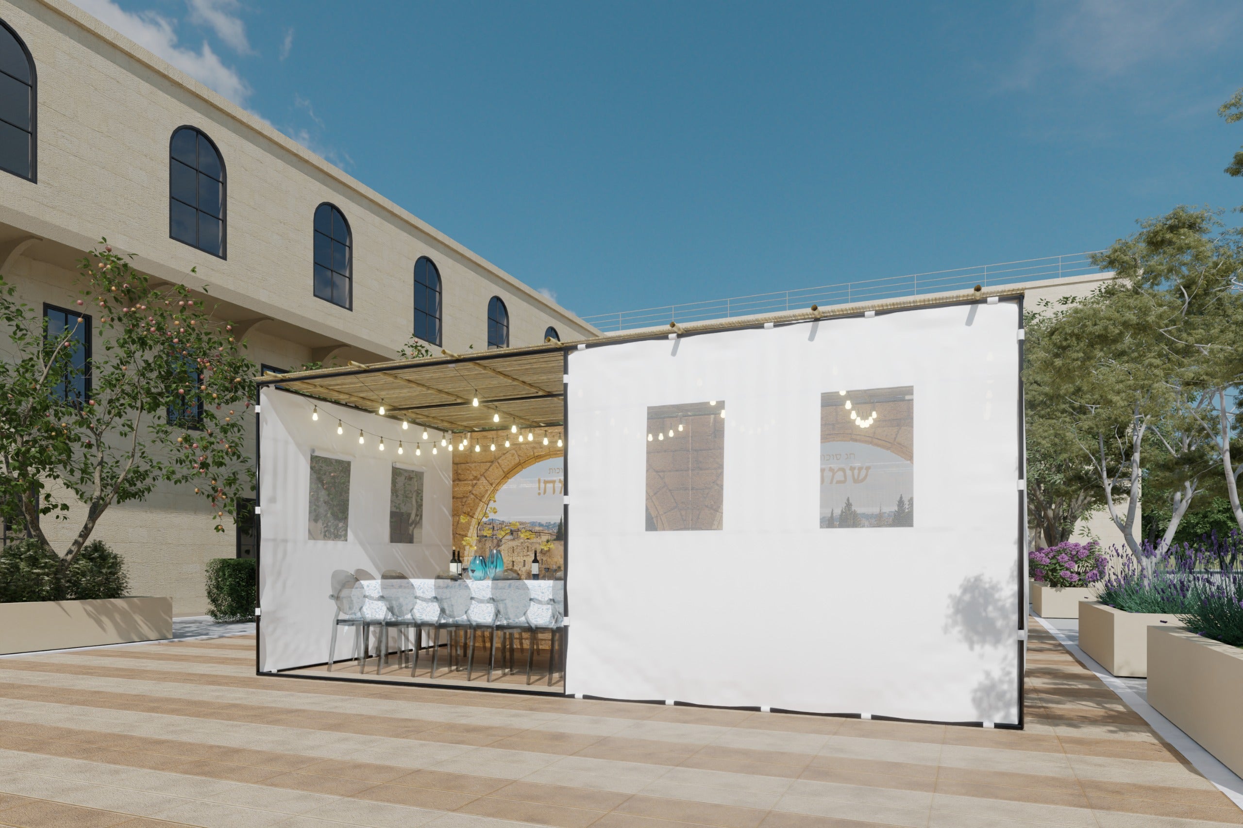 סוכת ירושלים - Jerusalem Sukkah - Certified Kosher -20'x20'