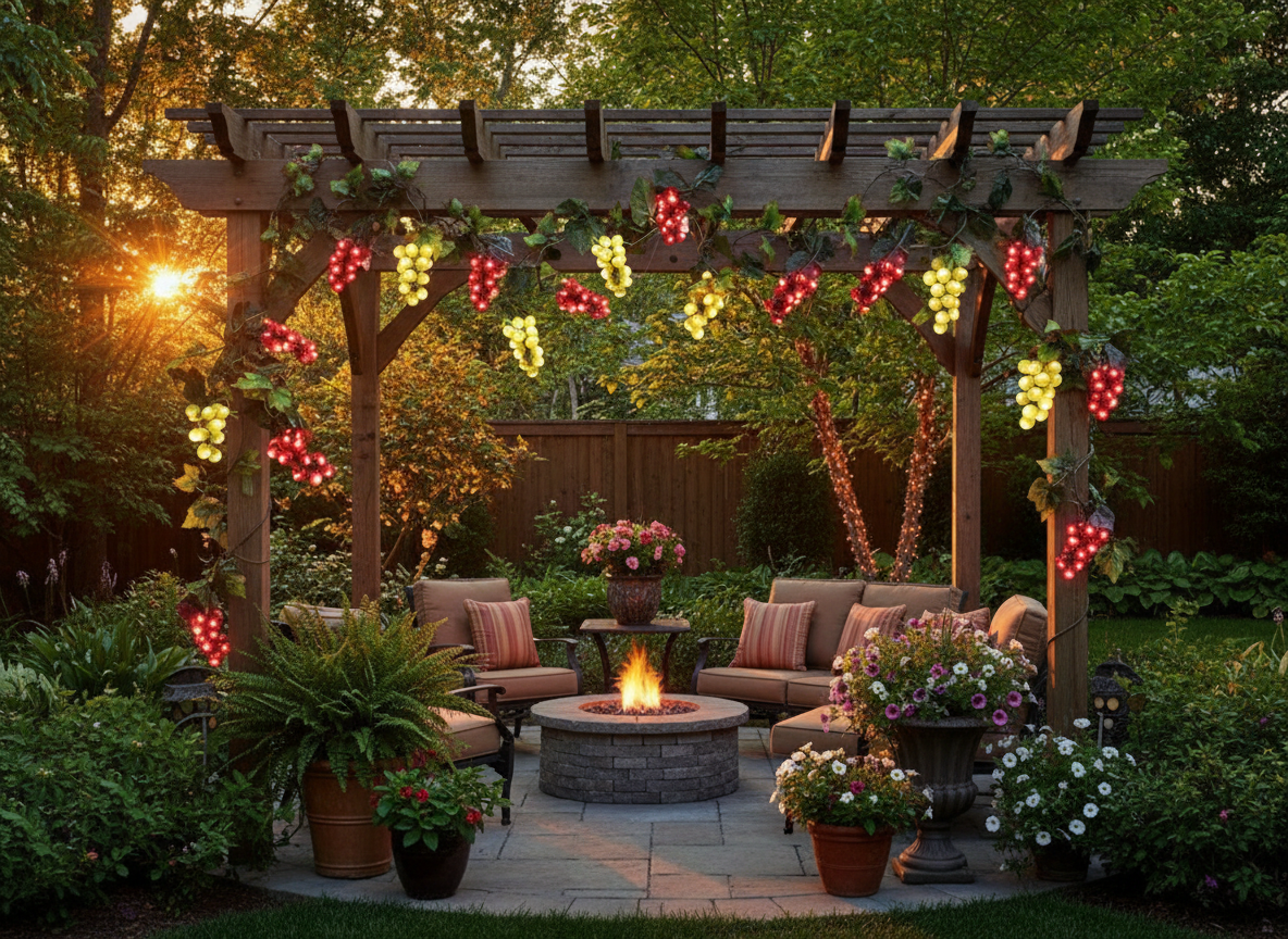 Grape Lights Cluster String Light Set - 9 feet long - 8 Cluster - 72 LED Grape Lights