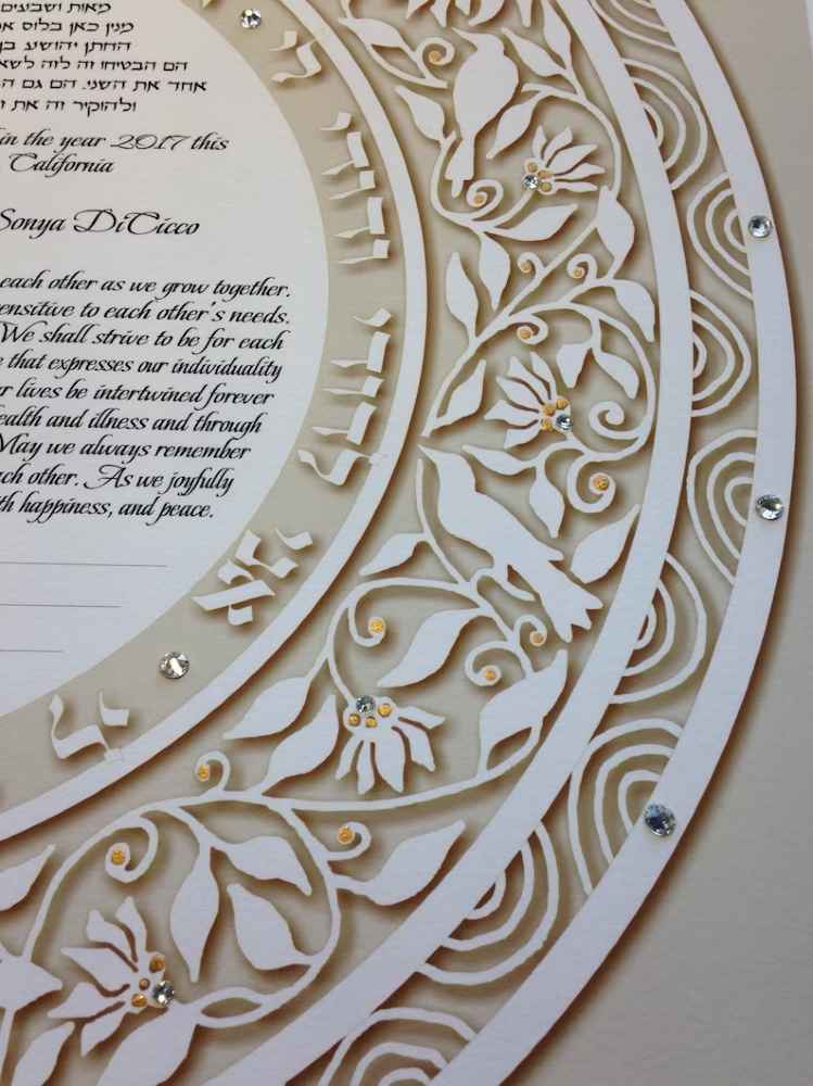 Round Jeweled Ketubah