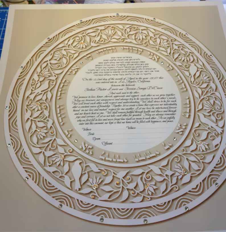 Round Jeweled Ketubah