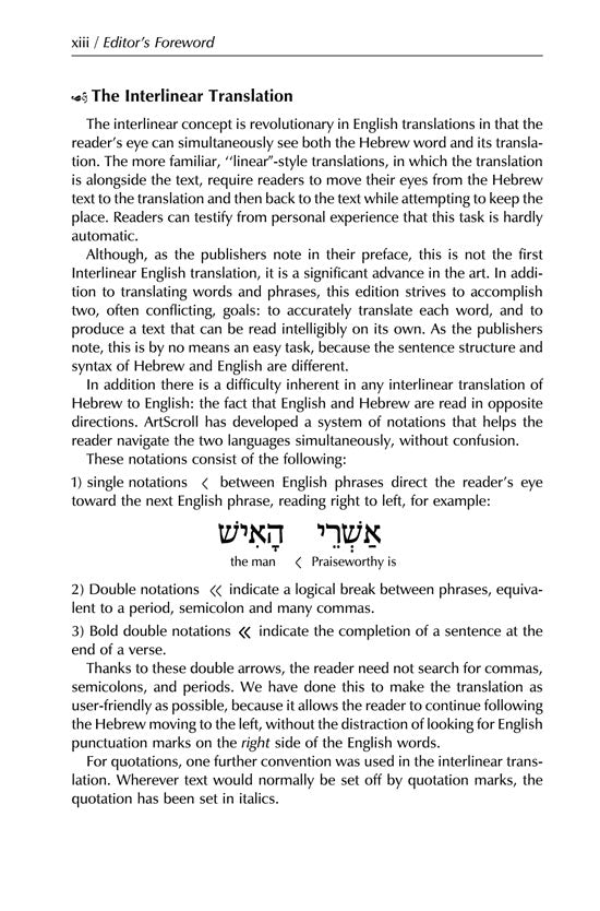 Interlinear Tehillim / Psalms Pocket Size, Hard Cover The Schottenstein edition