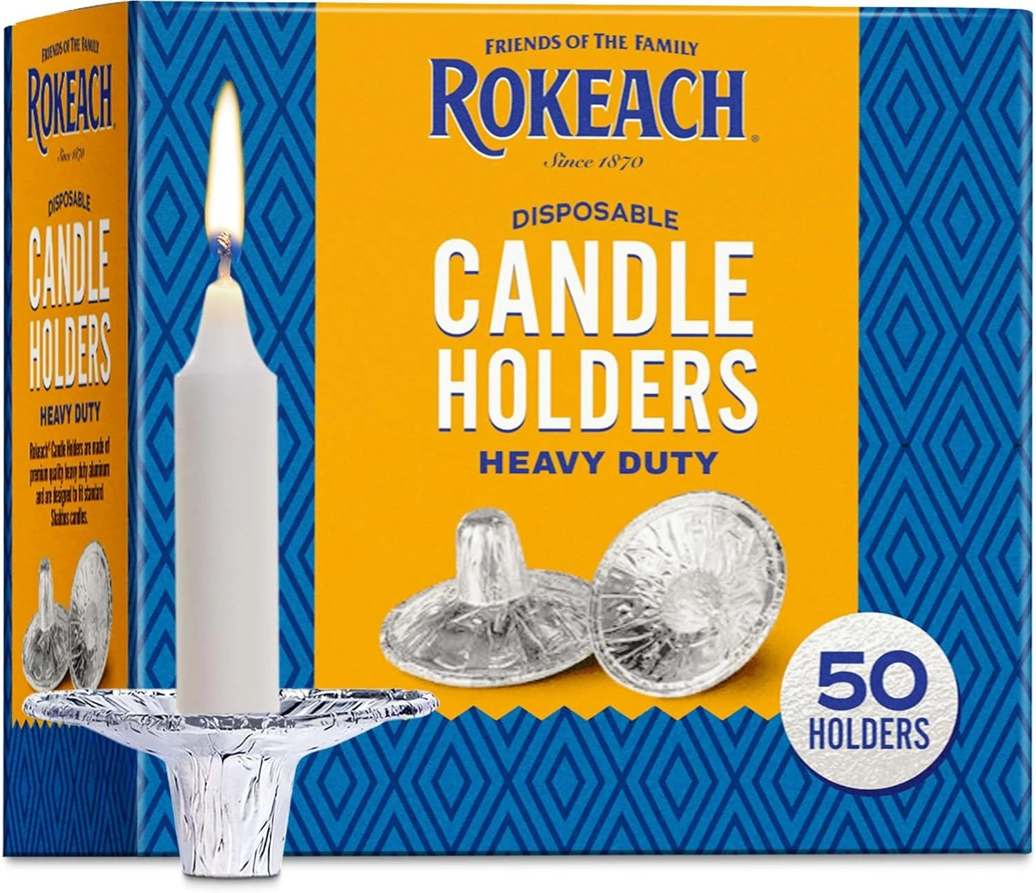 Rokeach Disposable Candle Holders - Drip Cups 50 Count