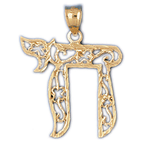 14K Gold Chai Life Pendant Jewelry - Mitzvahland.com All your Judaica Needs!