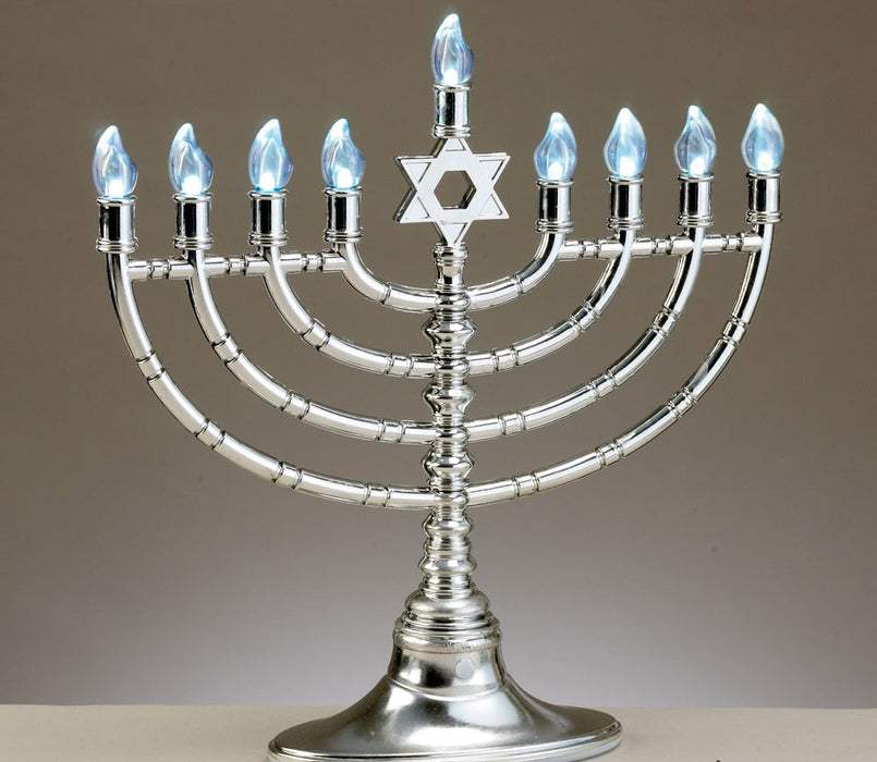 Silvertone LED Electronic Menorah