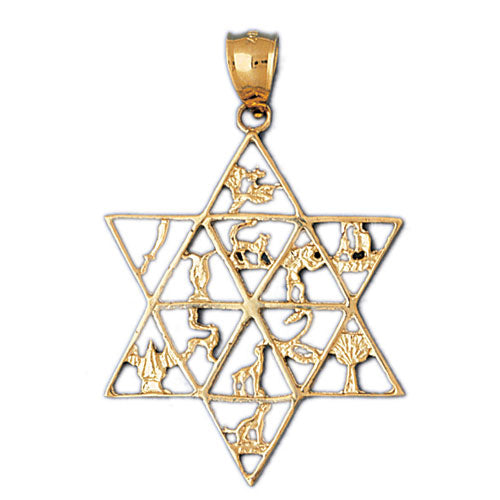 14K GOLD JEWISH CHARM - STAR OF DAVID Jewelry - Mitzvahland.com All your Judaica Needs!