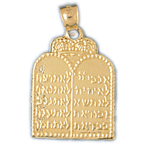 14K Gold Ten Commandment Charm Jewelry - Mitzvahland.com All your Judaica Needs!