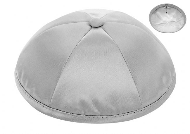 Medium Grey Deluxe Satin Kippah - Per Piece