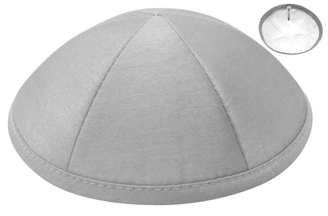 Lt. Grey Raw Silk Kippah