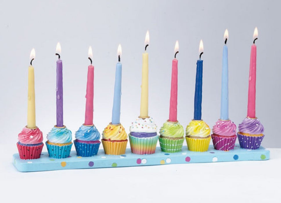 Menorah Cupcake Hand Painted