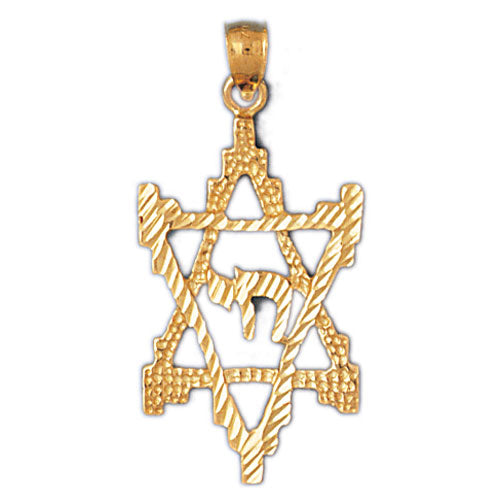 14K GOLD JEWISH CHARM - STAR OF DAVID Jewelry - Mitzvahland.com All your Judaica Needs!