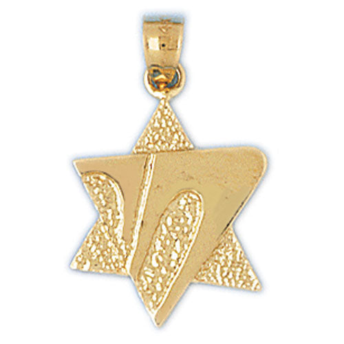 14K Gold Star of David Life Charm Jewelry - Mitzvahland.com All your Judaica Needs!