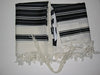 Talit Chabad Size 90 - Black  And White Stripes With Silk Lining