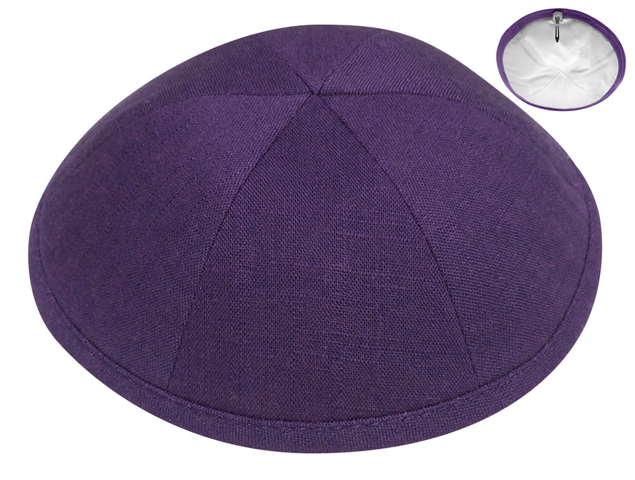 Purple Linen Kippah