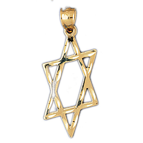 14K GOLD JEWISH CHARM - STAR OF DAVID Jewelry - Mitzvahland.com All your Judaica Needs!