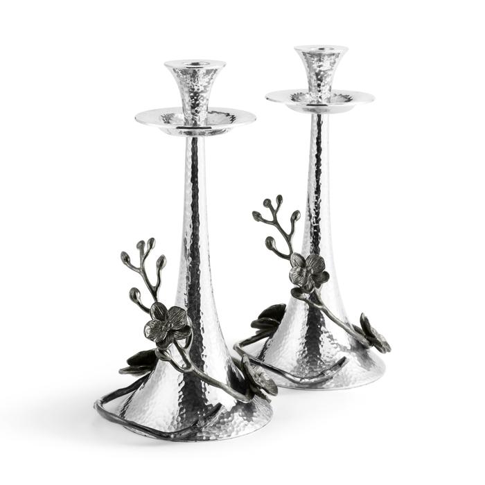 Black Orchid Candle Holders