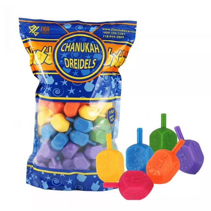 Medium Plastic Dreidels Bag Of 100