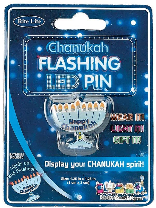Flashing LED Chanukah Pin