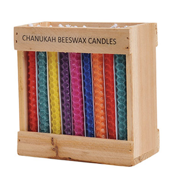 Honeycomb Beeswax Chanukah Candles - 45 CT - Multicolor Hanukkah