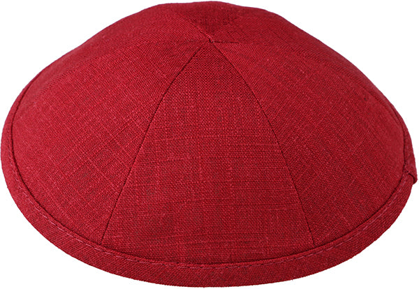 Burgundy Linen Kippah Kippot / Yarmulkes - Mitzvahland.com All your Judaica Needs!