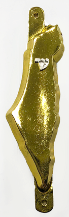 Israel Map Mezuzah - Gold