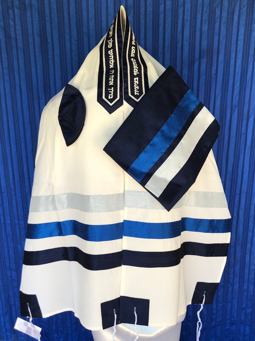 Elegant Royal Blue with Dark Blue Wool Tallit