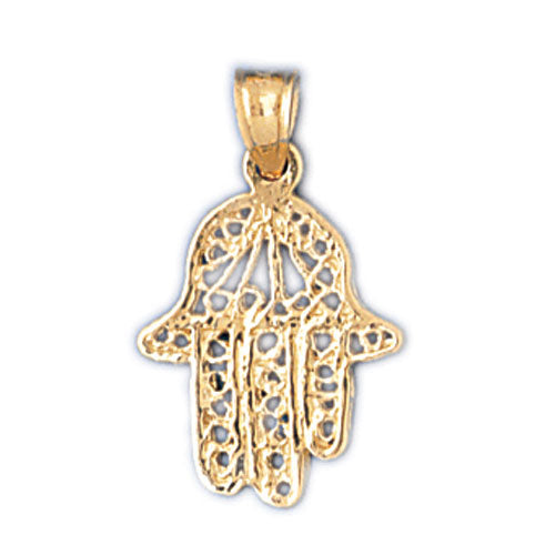 14k Gold Chamseh Filigree Charm Jewelry - Mitzvahland.com All your Judaica Needs!