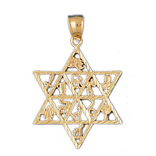 14K GOLD JEWISH CHARM - STAR OF DAVID Jewelry - Mitzvahland.com All your Judaica Needs!