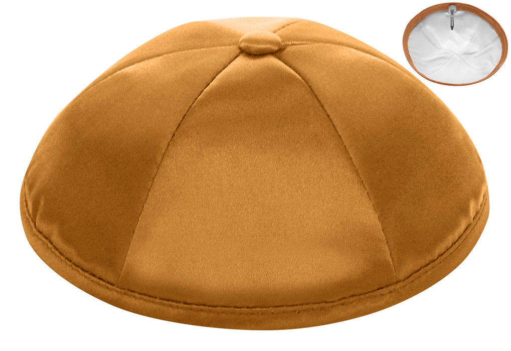 Gold Deluxe Satin Kippah - Per Piece Kippot / Yarmulkes - Mitzvahland.com All your Judaica Needs!