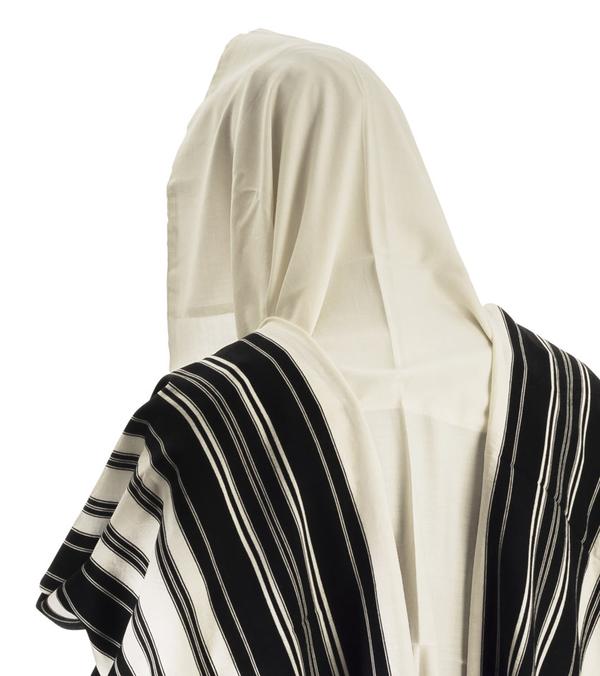 Chabad Talis Size 90 - Black  And White Stripes With Silk Lining