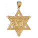 14K Gold Star of David w/Chai On Scroll Pendant Jewelry - Mitzvahland.com All your Judaica Needs!