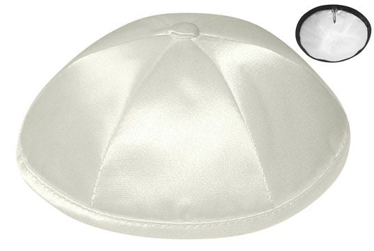 Ivory Deluxe Satin Kippah - Per Piece Kippot / Yarmulkes - Mitzvahland.com All your Judaica Needs!