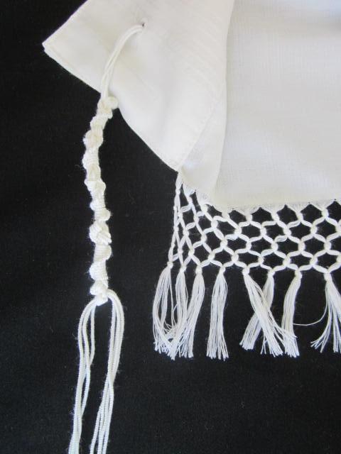 Talit Net Fringes White #55 - Yemenite Style